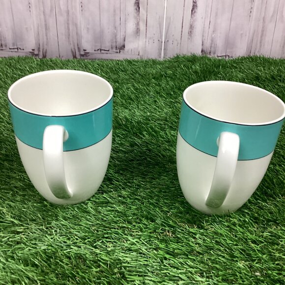 LENOX Kate Spade Rutherford Circle Turquoise Mug Set (2) - Picture 2 of 7